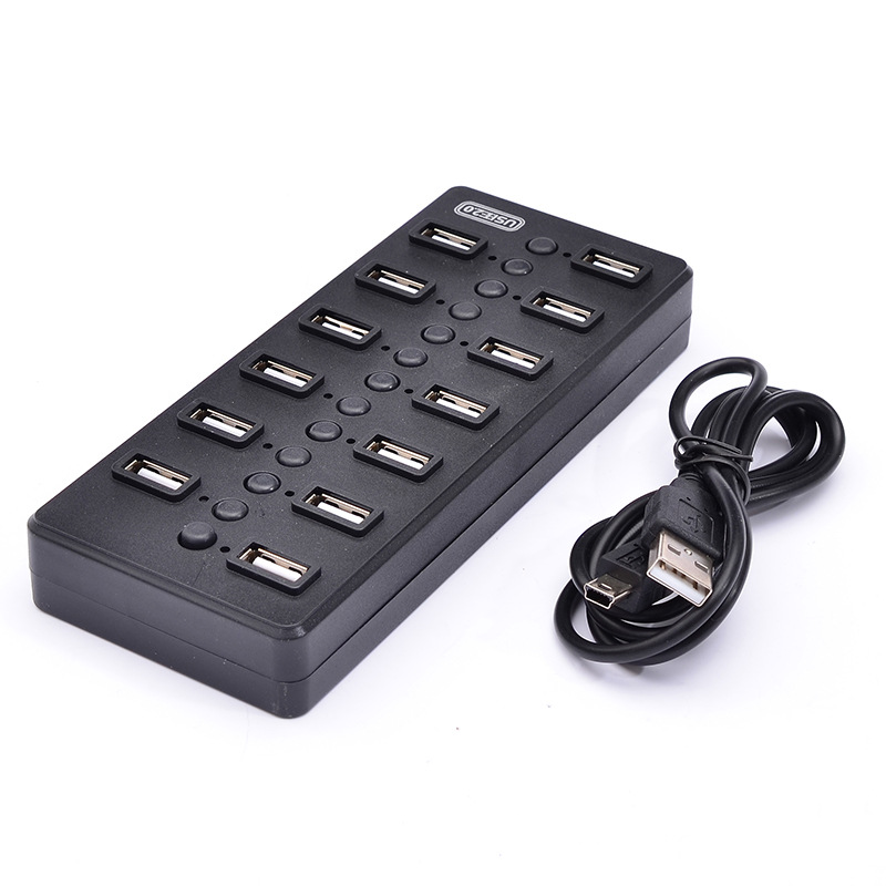工廠直銷13口USB2.0集線器 帶獨(dú)立開關(guān)與拓展功能，支持Logo定制